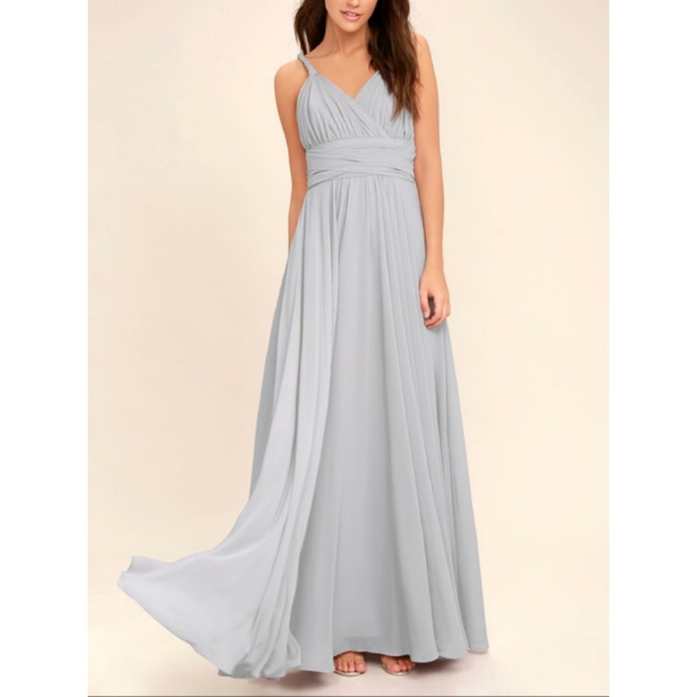 Sold! NWT Lulus Carte Blanche Grey Dress - Picture 3 of 7